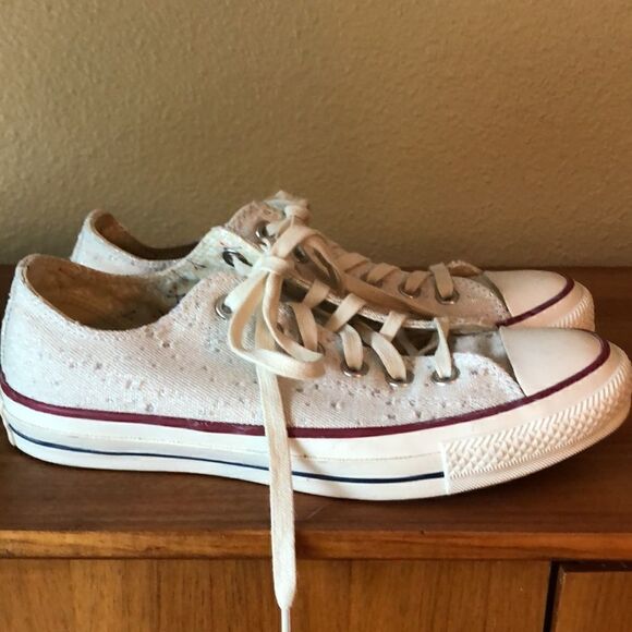 Converse Shoes Allstar low cut natural shoes sparkle! Red & blue arrow print 8 - Picture 5 of 13